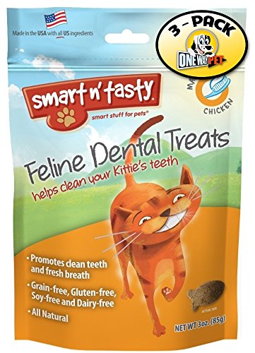 Smart n' Tasty Cat Chicken Dental Grain Free Treats (Pack of 3)
