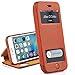 iPhone 6 plus flip case,iPhone 6 plus leather cover,ZVE® Iphone 6 Plus Slim Stand w Window Open Protective Case Cover for Apple iPhone 6/6s plus 5.5 brown