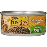 Friskies Wet Cat Food, Classic Pate, Chicken & Tuna Dinner, 5.5-Ounce Can, Pack of 24