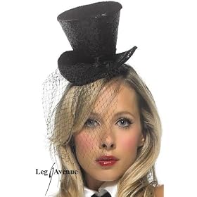 Leg Avenue - Mini Chapeau Haut de Forme et Voile Dentelle