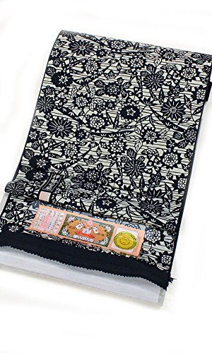 和ごころきもの屋 正絹 未仕立て 九寸 名古屋帯 全通 伊勢型 大島紬 染め帯 大島生地 鹿児島 紬 小紋 sngy44