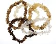 Set of 5 Chip Bracelets - Crystal Quartz, Picture Jasper, Tiger Eye, Sea Shell, Rutilated Quartz Set of 5 Chip Bracelets - Crystal Quartz, Picture Jasper, Tiger Eye, Sea Shell, Rutilated Quartz