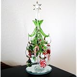 Mini Crystal Christmas Tree with 12 Wine Charm Ornaments
