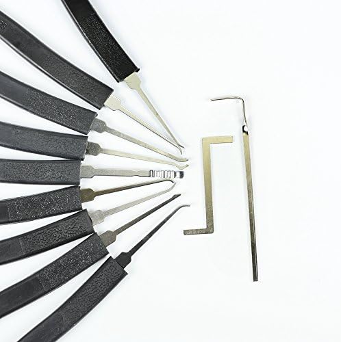 Teika Unlocking Lock Pick Set Tools and Transparent Practice Padlocks for Beginners and Locksmiths (11PCS)