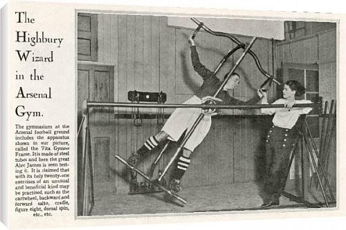 Canvas Prints of Alec James of Arsenal in the gym from Mary Evans