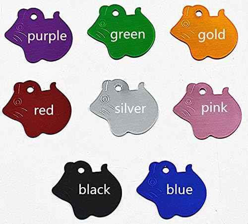 Pething Aluminum Pet Id Tags Free Engraving Text on Front and Back 7 Shapes 8 Colors
