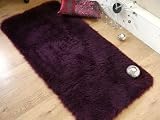 from Bedding Online Purple Faux Fur Sheepskin Modern Style Rug Non Slip Rectangle Machine Washable Large 150cm X 240cm