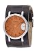 Fossil Women's Orange Water Dial Brown Leather Watch #JR9952