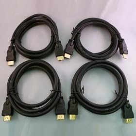 4 Pack of 6 Foot High Speed HDMI Cables Male to Male with Gold Plated Connectors (Sold Exclusively by Jonaca)