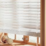 23 x 64L 2 Embossed Faux Wood Plantation Blind - White