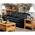 Avalon Classic Black Color Leather Sofa Seat Couch