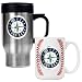 Seattle Mariners MLB Stainless Steel Travel Mug & Gameball Ceramic Mug Set - Primary Logo by Great American Products