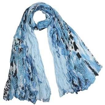 Street Style Rose Flower Leopard Print Chain Link Fence Long Scarf Shawl Sarong - Various Colors