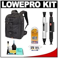 Lowepro Pro Runner 350 AW Digital SLR Camera Backpack Case (Black) + Accessory Kit for Canon Rebel T3, T3i, T1i, T2i, EOS 60D, 50D, 5D, 7D, Nikon D3000, D3100, D5000, D7000, D300s, Olympus Evolt E-5, E-30, E-620 and Sony Alpha A560, A580, A33, A55