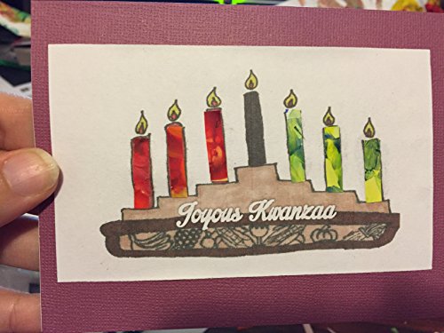 Joyous Kwanzaa colorful candles holiday greeting cards