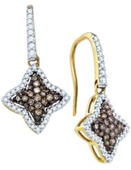 Diamond Earring 0.64ct cognac diamond fashion earring 10KT Yellow Gold