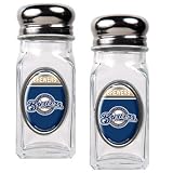 MLB Milwaukee Brewers Salt and Pepper Shaker Set with Crystal Coat