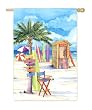 Beach Sign and Surf Shack Silk Reflections Regular Size Flag Beach Sign and Surf Shack Silk Reflections Regular Size Flag