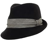 Makins Velour Fedora Hat with Glen Plaid Hatband