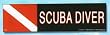 Scuba Diver with Diving Flag Bumper Sticker