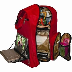 Travel Baby Depot Bag Travel Diaper Backpack in Cranberry Red by Okkatots