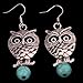 YAZILIND Special Design Round Turquoise Cute Owl Dangle Pendant Earrings