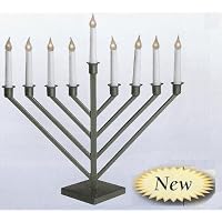 Display Large Size Pewter Finish Electric Menorah