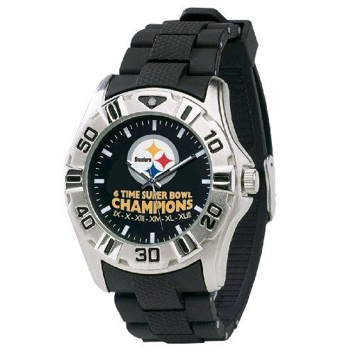 NFL Men's FM-PITSUP43-6T MVP Series Pittsburgh Steelers 6-Time Super Bowl Champs Watch