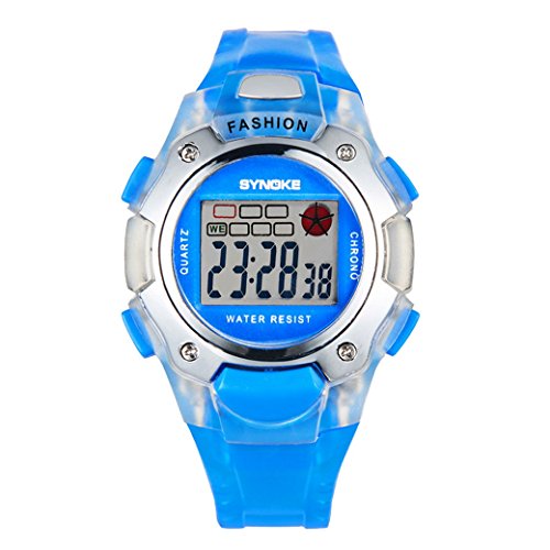 Tangda Montre Numérique Digital Enfant étanche quotidien Sport Montre-bracelet pour Enfants Filles Garçons Alarme Cadeau