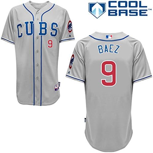9 Javier Baez Jersey Chicago Jerseys Baseball Jersey Mens Grey Size XXL