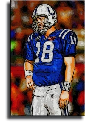 Completely Handpainted American Football Sport Painting, Custom Order FL2859, Oil on Canvas, with Option to Paint Jerry, Brett & Co. from Any Other Favorite Photograph or Picture, Unframed, Size 18