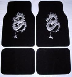 Dragon Silver Front & Rear Carpet Car Truck SUV Floor Mats