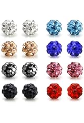 Bling Bling Rhinestones Crystal Fireball Disco Ball Ball Stud Earrings, Stainless Steel, Hypoallergenic