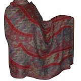 Gift for Mom Antique Paisley Wool Shawl 84 x 40 inches