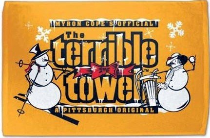 The Pittsburgh Steelers Myron Cope's Official Snowman Gold Holiday Terrible Towel Limited!