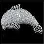 Cubic-zirconia Rhodium Finish Sterling Silver Dolphin Pin