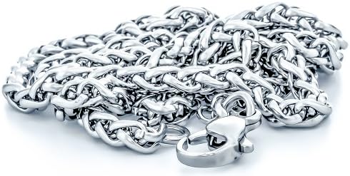 3mm High-Polished Stainless Steel Braided Wheat Chain Necklace