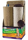 Four Paws Super Catnip 21" Carpet and Sisal Scratching Post Cat House