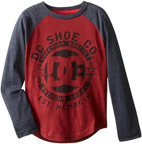DC Little Boys' Chain-Graphic Raglan, Deep Red, 6