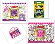 Melissa & Doug Princess & Fairy Jumbo Coloring Pad / Pink Sticker Book Set of 4 Items