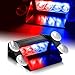 4 LED Visor Dashboard Emergency Strobe Lights for Interior Roof / Dash / Windshield (4 LED, Red and Blue)