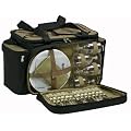 Ezetil 10 723320 Kuehltasche  KC Professional PicnicBag mit Geschirr, schwarz/beige, 54 x 32 x 29 cm