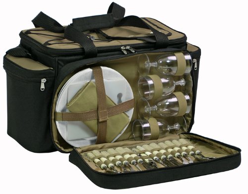 Ezetil 10 723320 Kuehltasche  KC Professional PicnicBag mit Geschirr, schwarz/beige, 54 x  Preisvergleich