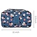 EVTECH(tm Portable Travel Drawer Dividers Closet Organizers Bra Underwear Storage Bag (2nd Gen. Navy Blue Flower)