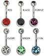 14G STEEL NAVEL RING WITH GEM VALUE PACK BNADGVALUE-3/8