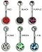 14G STEEL NAVEL RING WITH GEM VALUE PACK BNADGVALUE-3/8