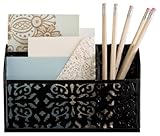 Design Ideas Brocade Magnetic Divided Bin, Black