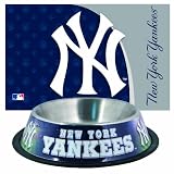 MLB NY Yankees Pet Bowl and Mat Combo