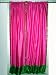 2 Rani Pink Art Silk Sari Curtains Green Border Drapes Panels 96"