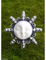 Sterling silver brooch, Smiling Moon